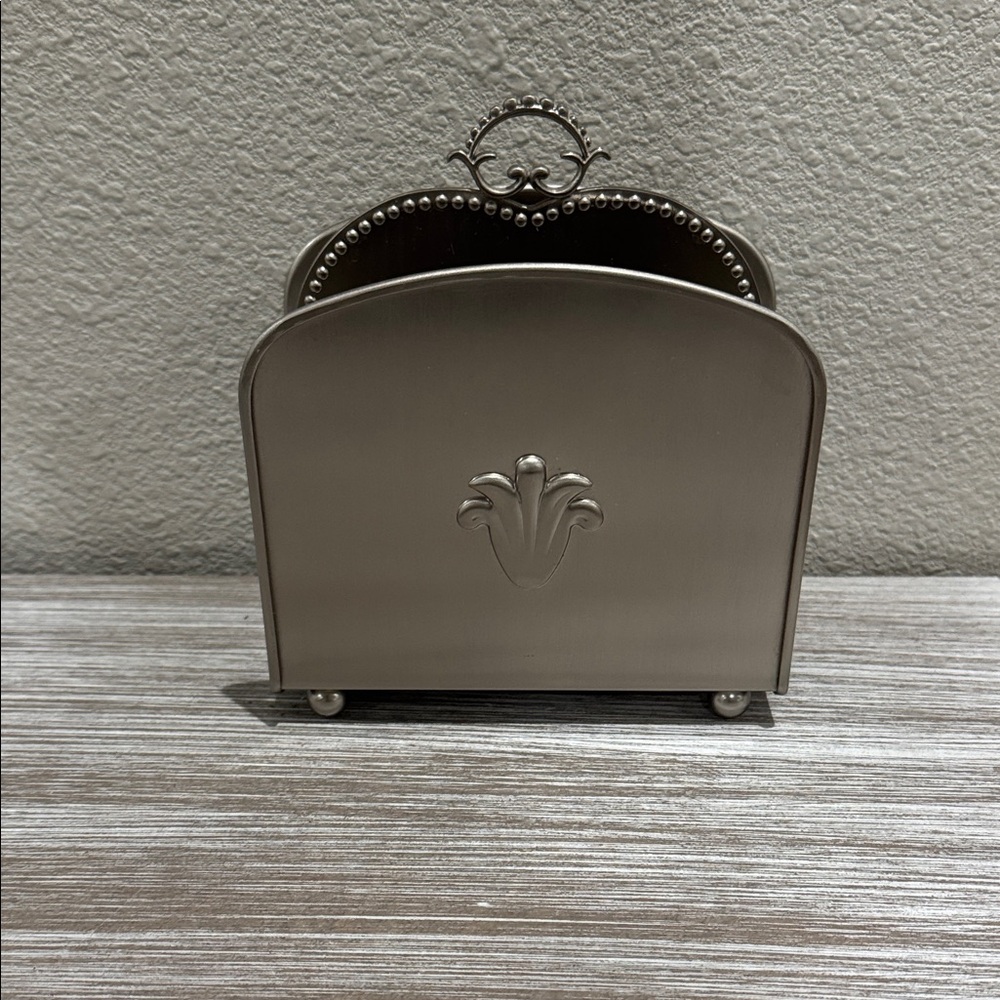 Southern Living At Home Brushed Silver Metal Napkin Holder